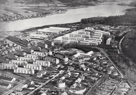 Luftfoto af Århusbakken 1965